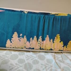 Handmade Blue and Yellow Forest Print Memory Foam Pillow